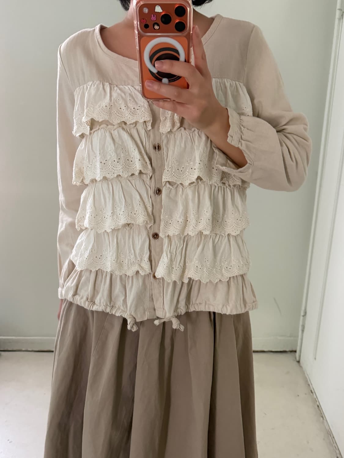 일본빈티지 모리걸 프릴 레이스 블라우스 셔츠 상품이미지3