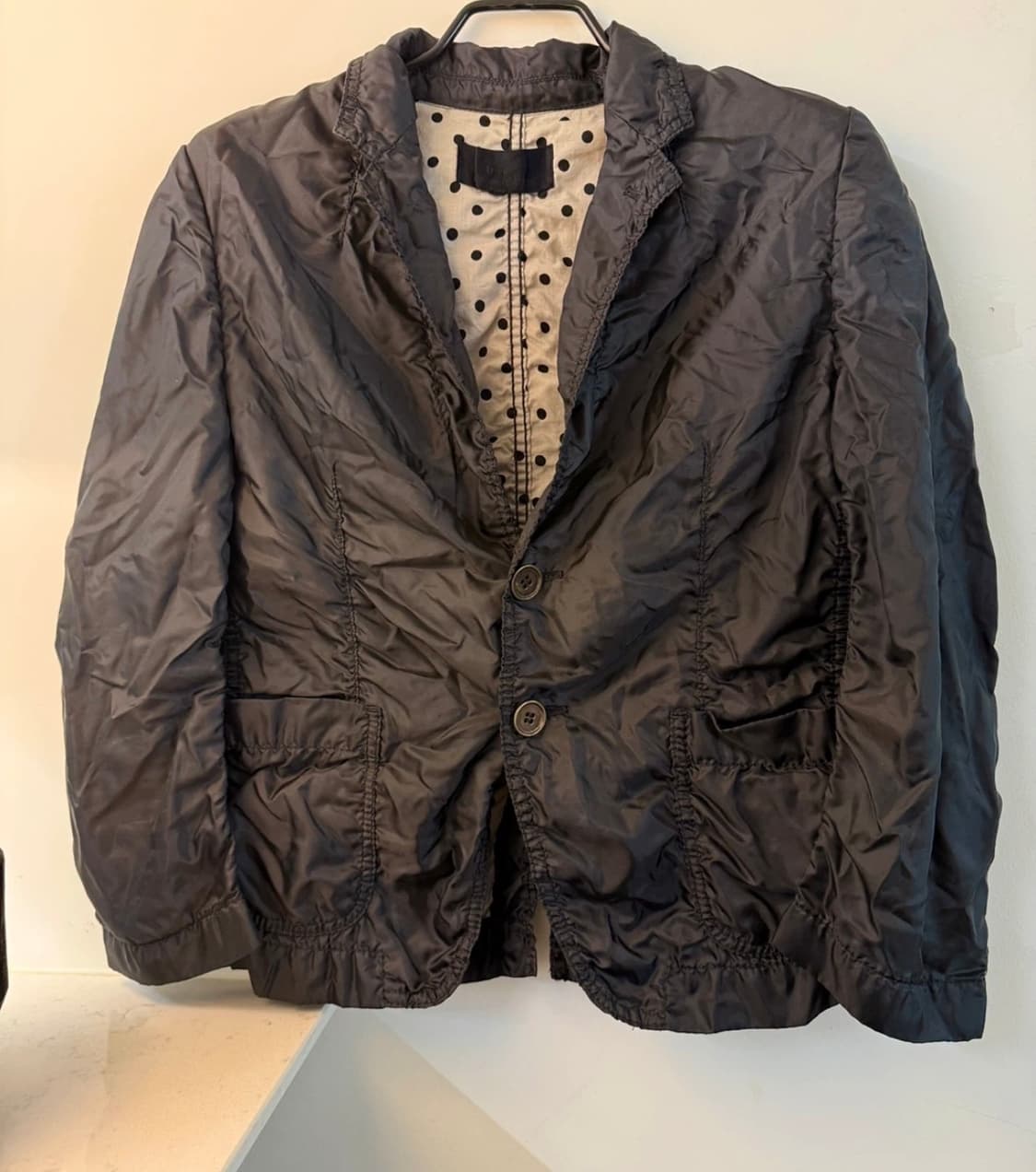 꼼데가르송 트리콧 블랙 리버시블 도트 자켓 상품이미지1