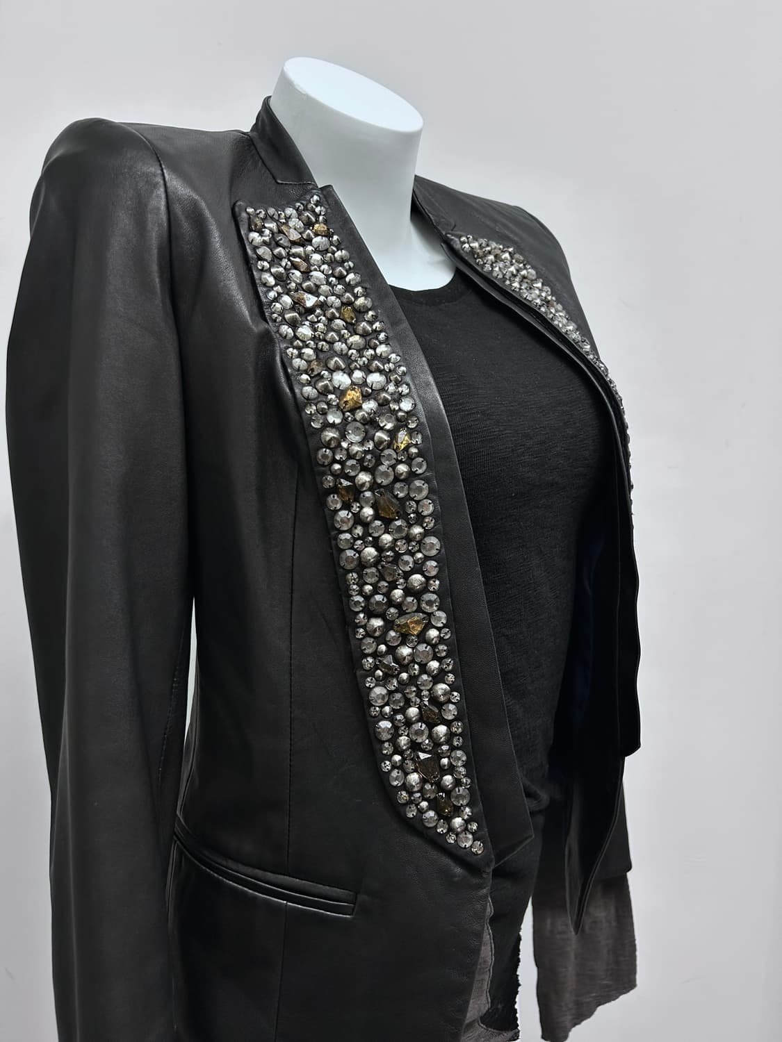 타임 스톤 큐빅 라펠 램스킨 자켓 상품이미지2