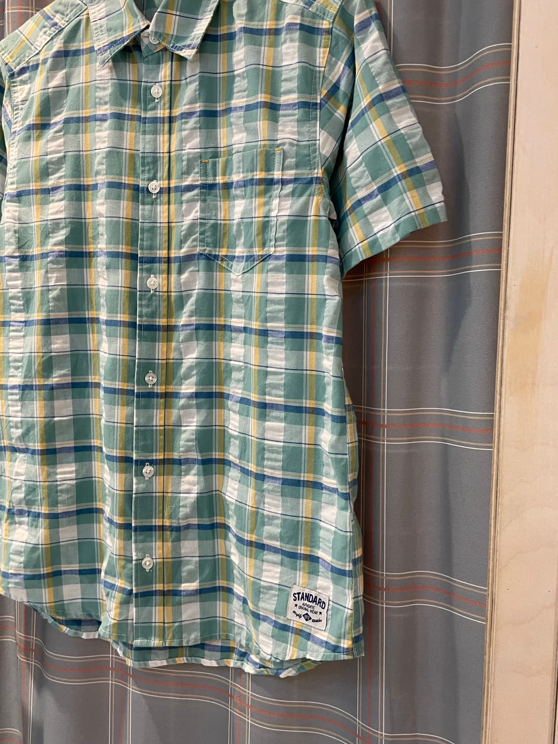 일본빈티지 반팔체크셔츠  상품이미지3