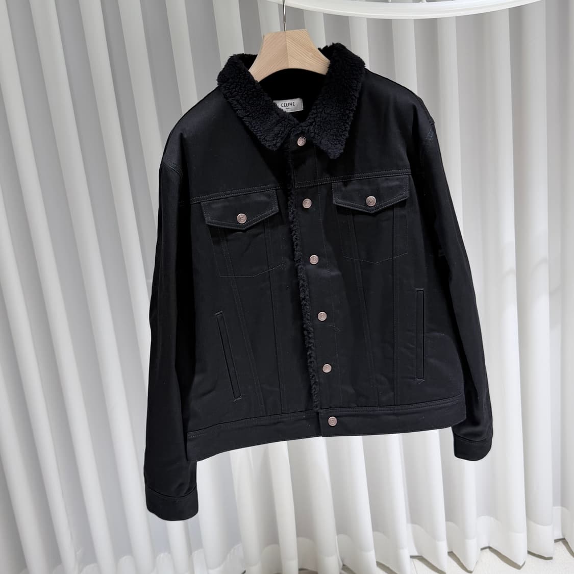 (A+/XL) / 셀린느 시퀀 로고 데님 트러커 봄버 블루종 자켓 상품이미지3