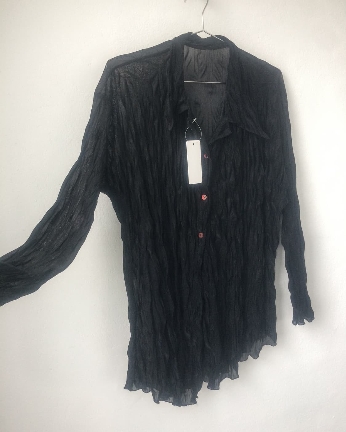 Pleats see through shirt 상품이미지4