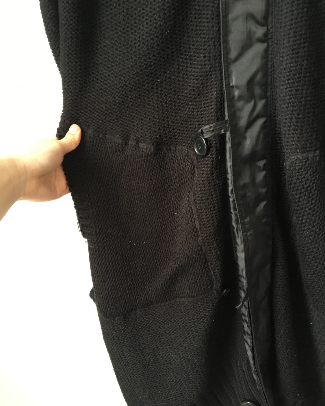 Fake fur hood knit zip up 상품이미지4