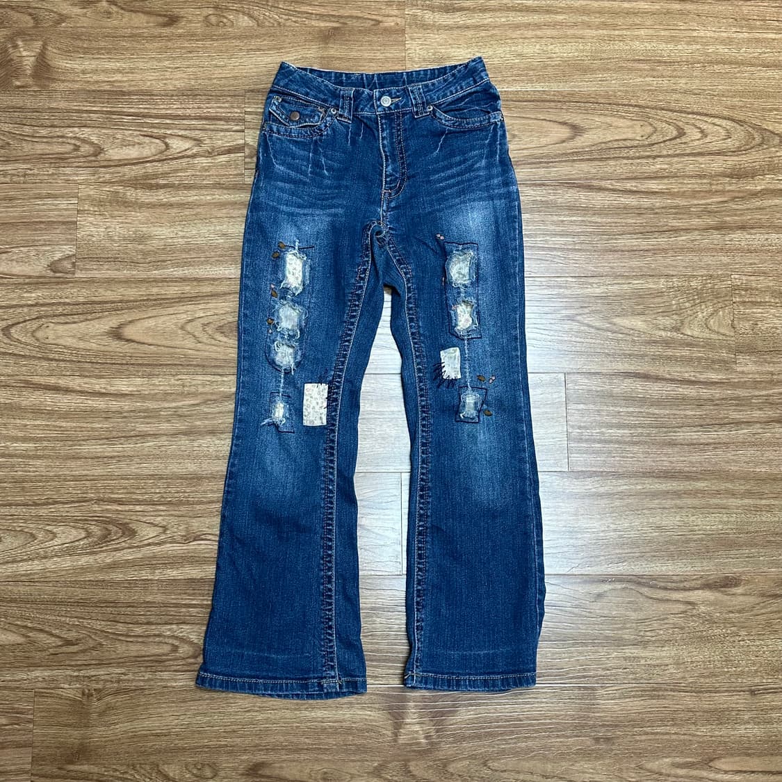 빈티지 패치워크 청바지 오네갸루 모리걸 긱시크 고딕 하구미깔 코이세이오깔 상품이미지1