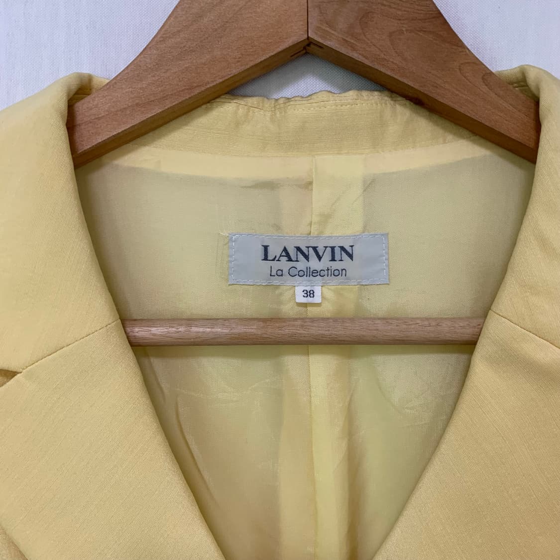 LANVIN 랑방 빈티지 실크 혼방 여성 버튼 자켓 라이트옐로우 상품이미지9