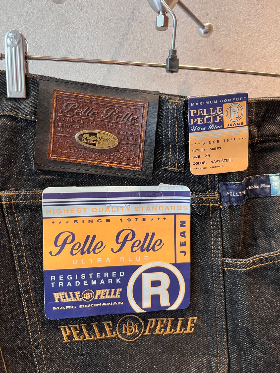 90. 펠레펠레 울트라 블루 진 흑청 데님 버뮤다 팬츠 데드스탁 상품이미지3