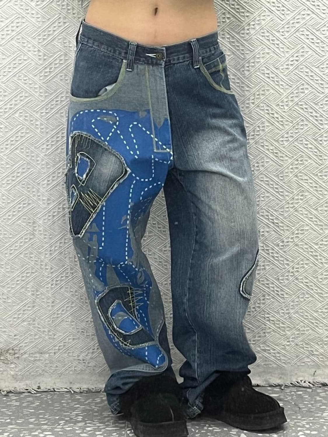 RAW BLUE 올드스쿨 스티치 아트 데님 팬츠 32인치 C06539 상품이미지1