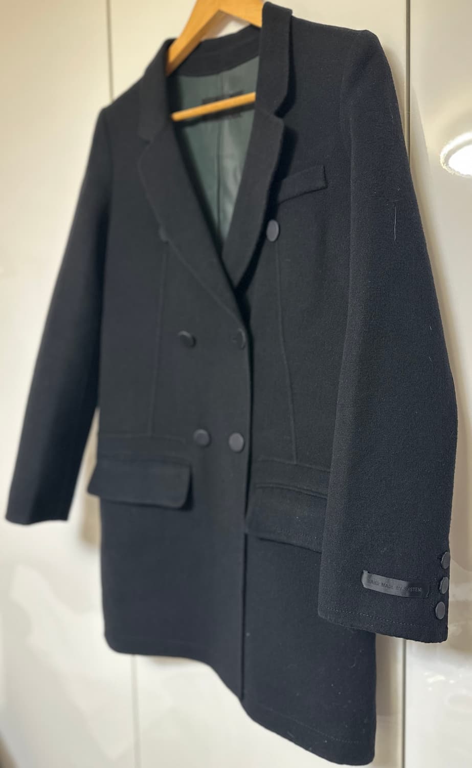 한섬시스템 캐시미어울블랙 더블 버튼 자켓 상품이미지4