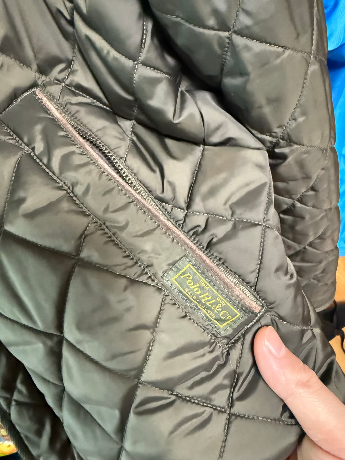 M 폴로 랄프로렌 퀼팅자켓 올리브 카키 상품이미지4