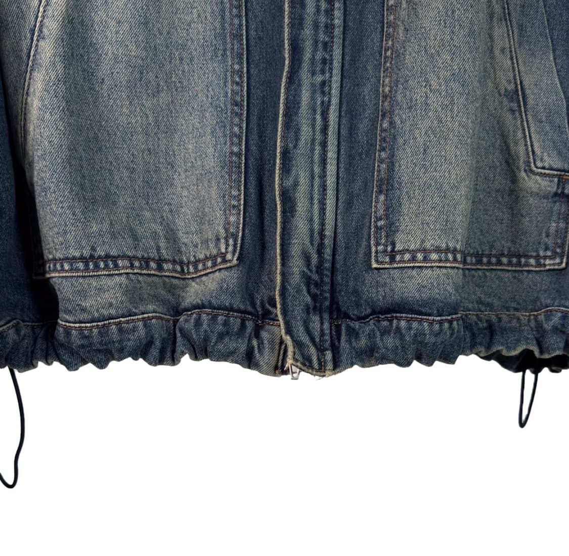 [46] 준지 남성 포켓 가먼트다잉 워싱 지퍼 데님 트러커 자켓 블루 상품이미지6