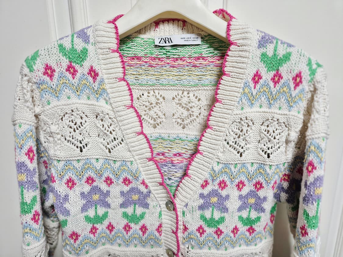 ZARA 플라워 패턴 니트 가디건 상품이미지3
