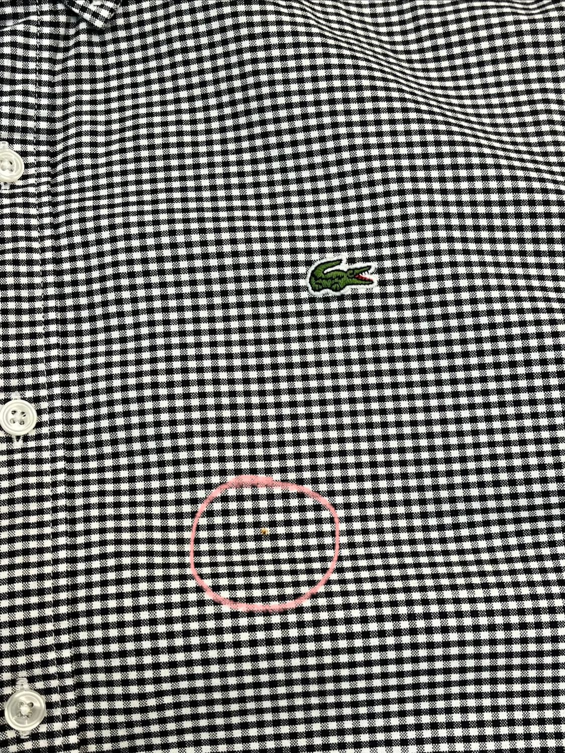 라코스테 깅엄 체크 셔츠 블랙 M #csz3470 상품이미지5