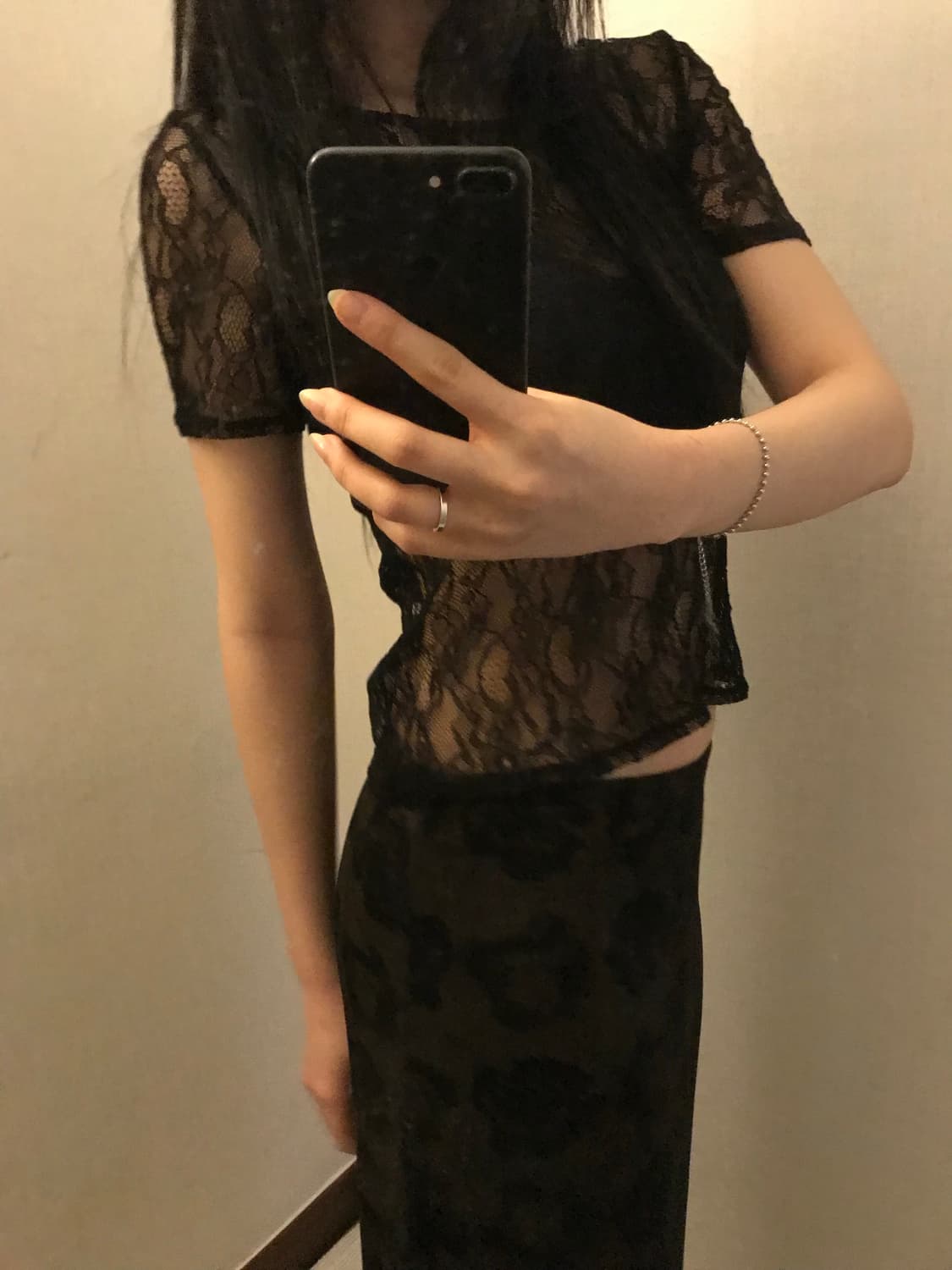 japanese vintage 빈티지 레이스 반팔 상품이미지2