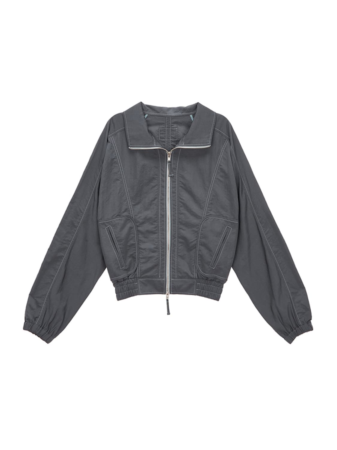 마뗑킴 CURVY CROP BOMBER JUMPER IN CHARCOAL 상품이미지2