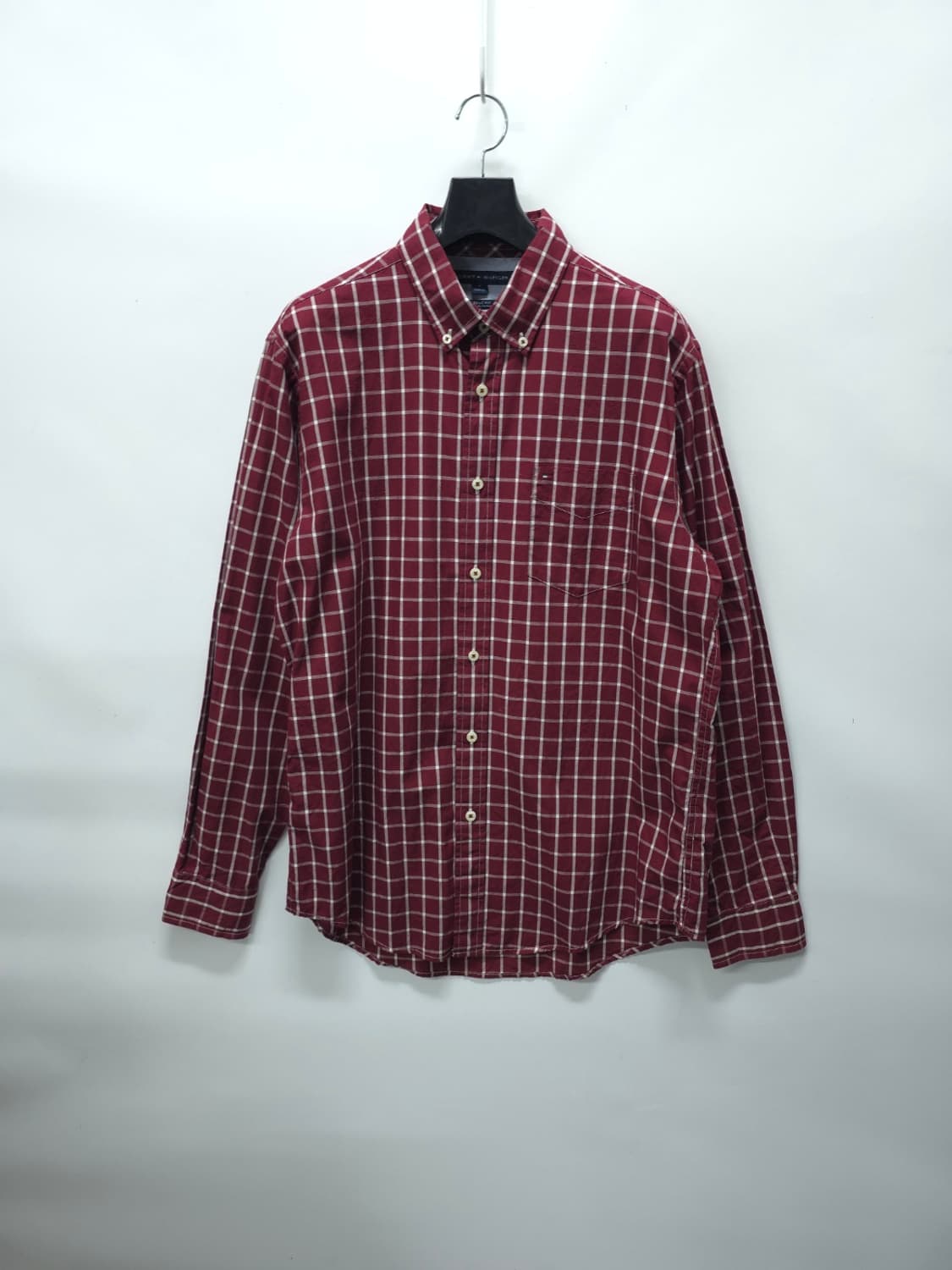 타미힐피거 클래식핏 버건디 체크셔츠 ( 95~100 ) 상품이미지1