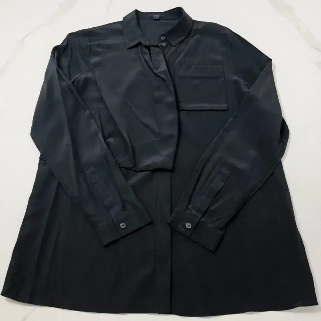 COS 코스 100% 실크 비대칭 드레이프 셔츠 44~55 상품이미지1