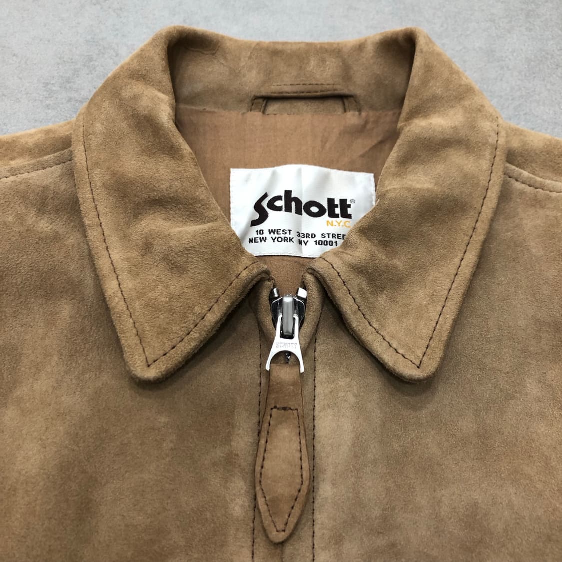 schott 쇼트 고트스킨 염소가죽 스웨이드 레더 자켓 M 상품이미지2