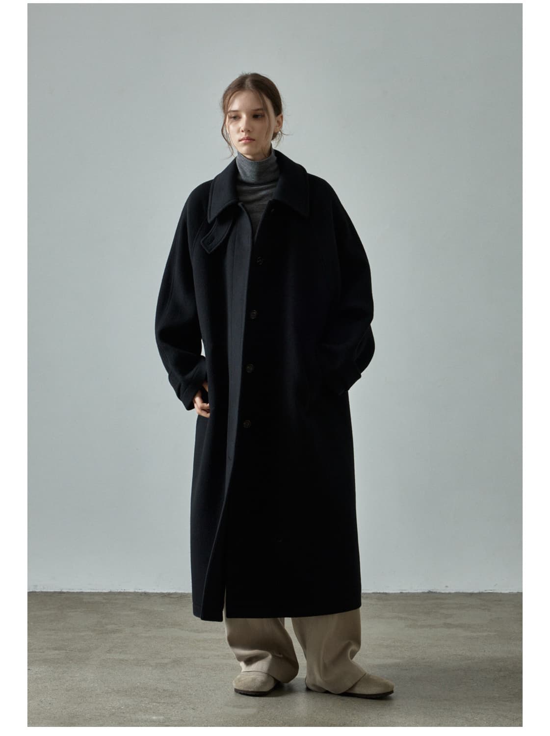 파사드패턴 오버핏 캐시미어 발마칸 코트 S _Black 상품이미지1