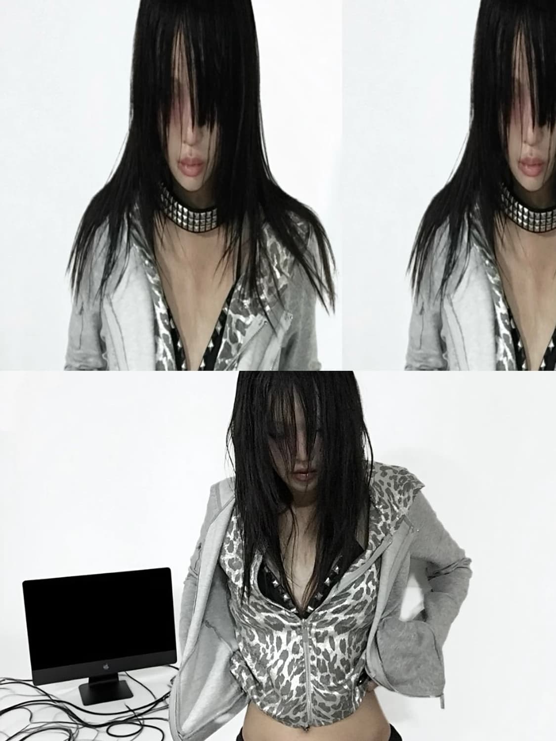 noE 패치워크 후드집업 상품이미지1