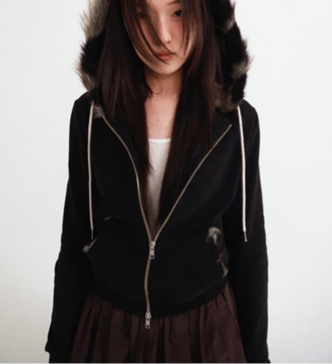 settle for moon 울프털 후드집업 상품이미지1