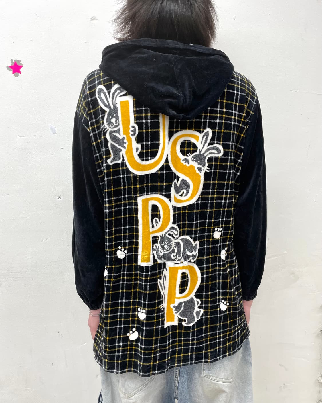 Rabbit Footprint Check Hoodie Jacket  상품이미지3