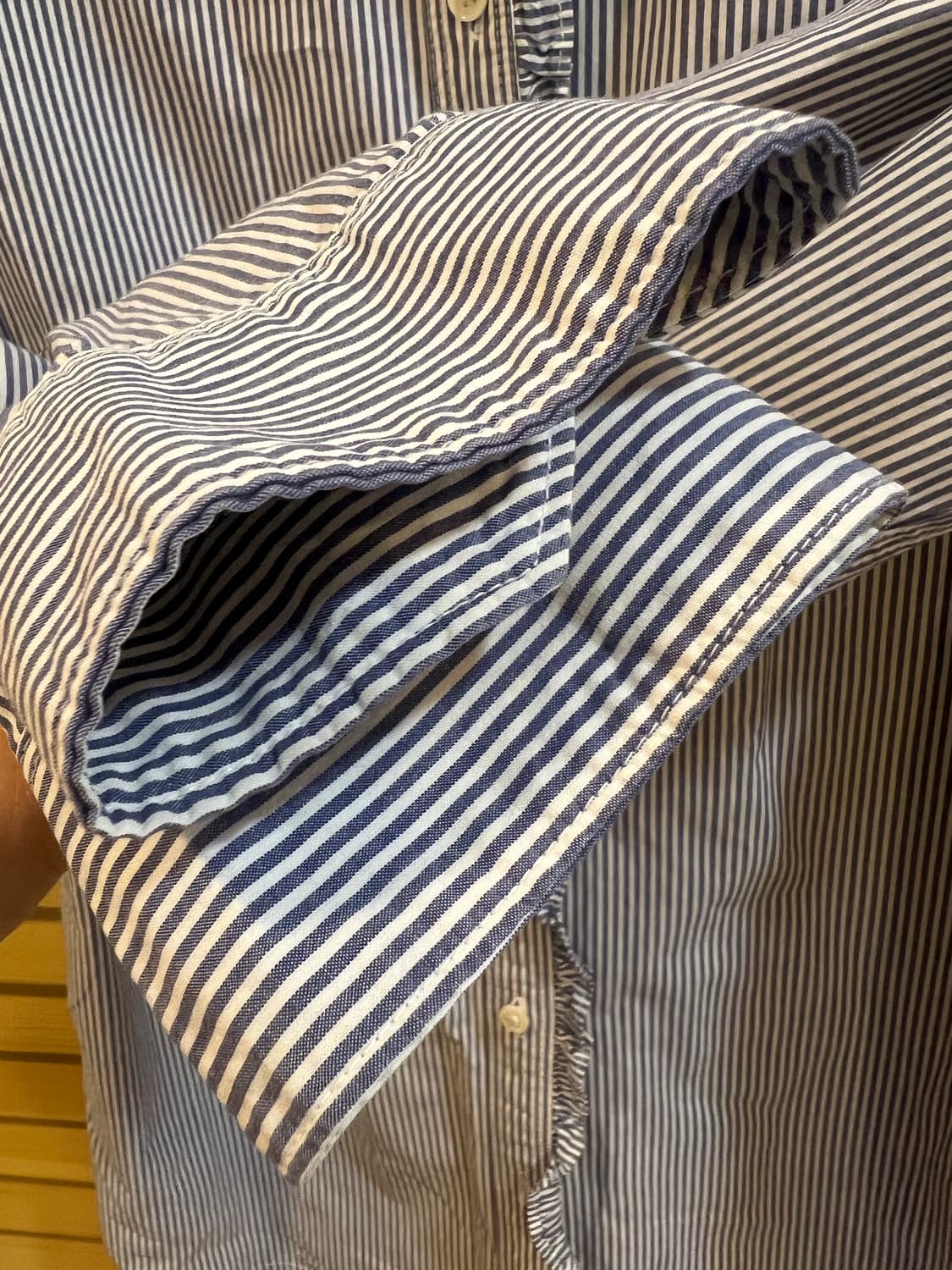 바나나리퍼블릭 여성 네이비 스트라이프 프릴배색블라우스 셔츠블라우스 상품이미지4