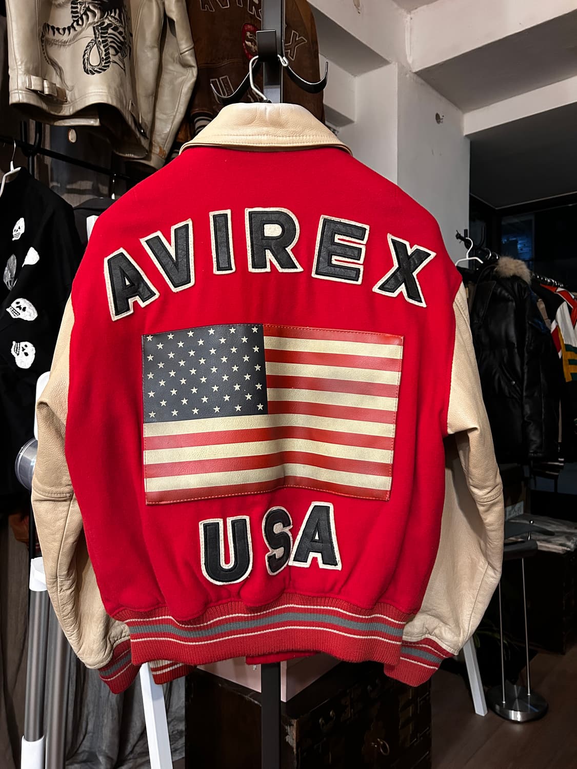 90’s Avirex wool/leather (아비렉스 울 가죽 자켓) 상품이미지1