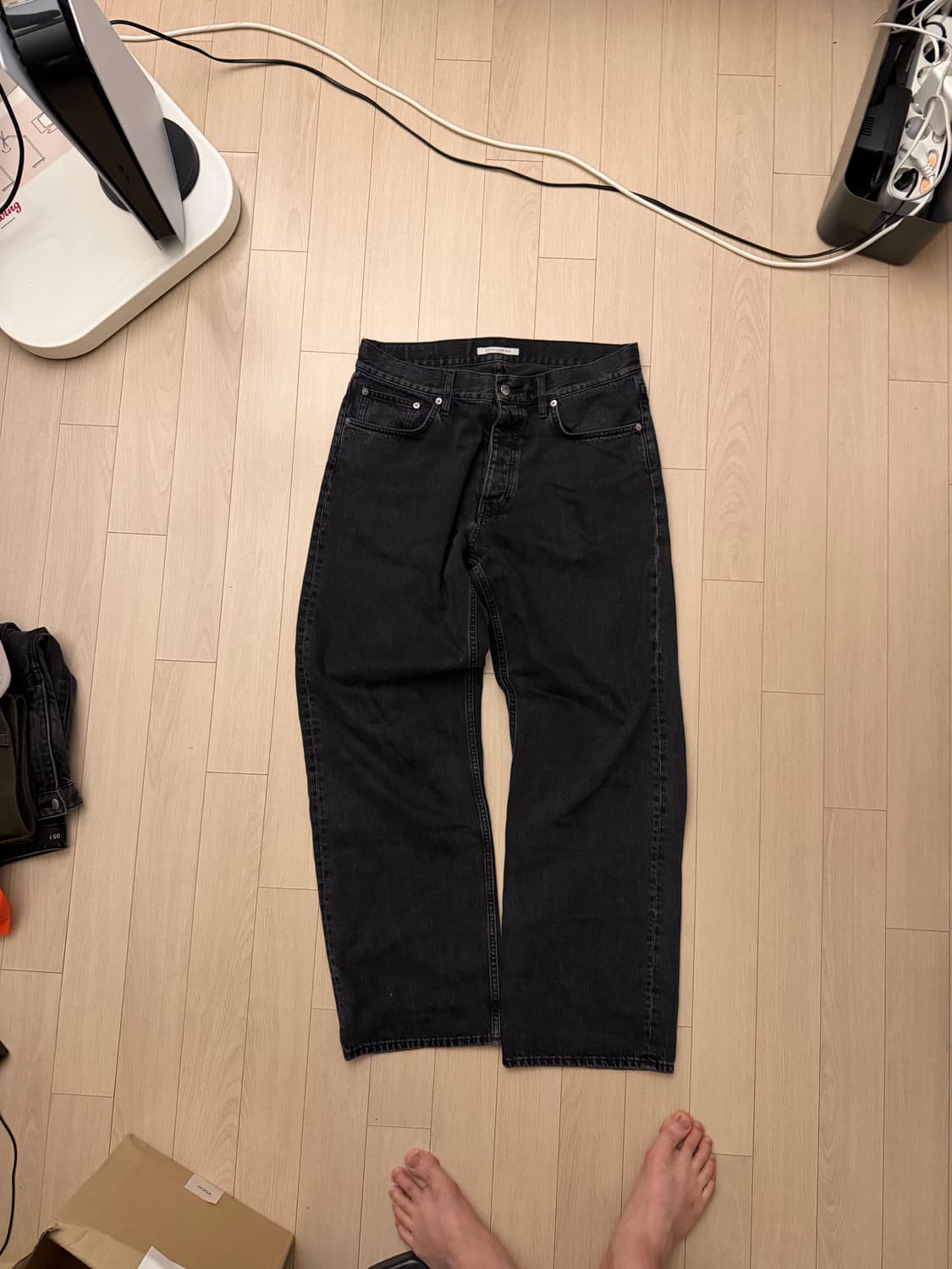선플라워 블랙 와시드 루즈 데님 34 상품이미지1