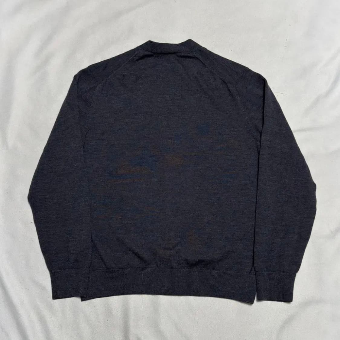 메종키츠네 폭스 해드 패치 그레이 울 가디건 상품이미지3