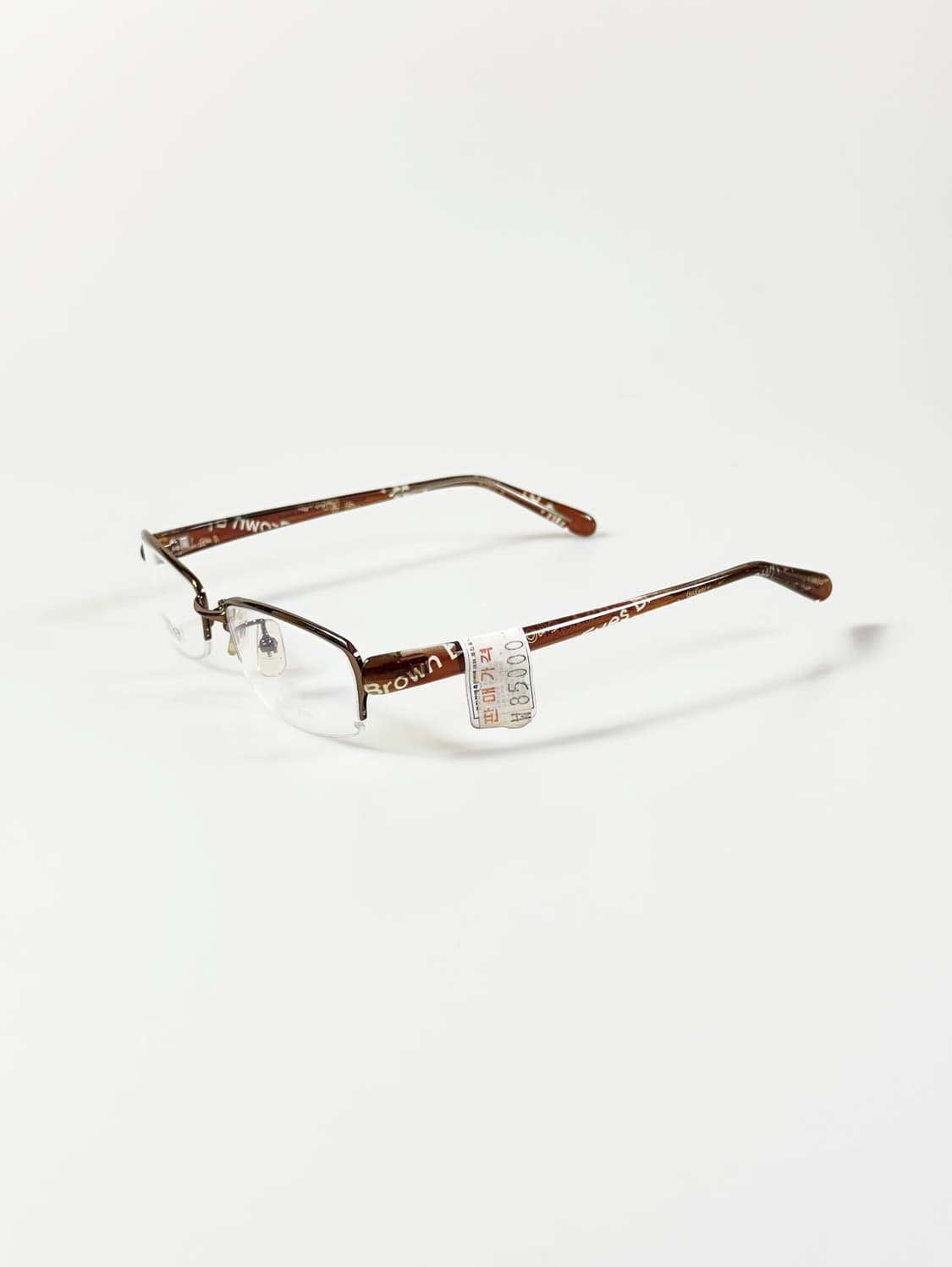 BROWN EYES 반무테 스퀘어 브라운 메탈 빈티지 안경 상품이미지3