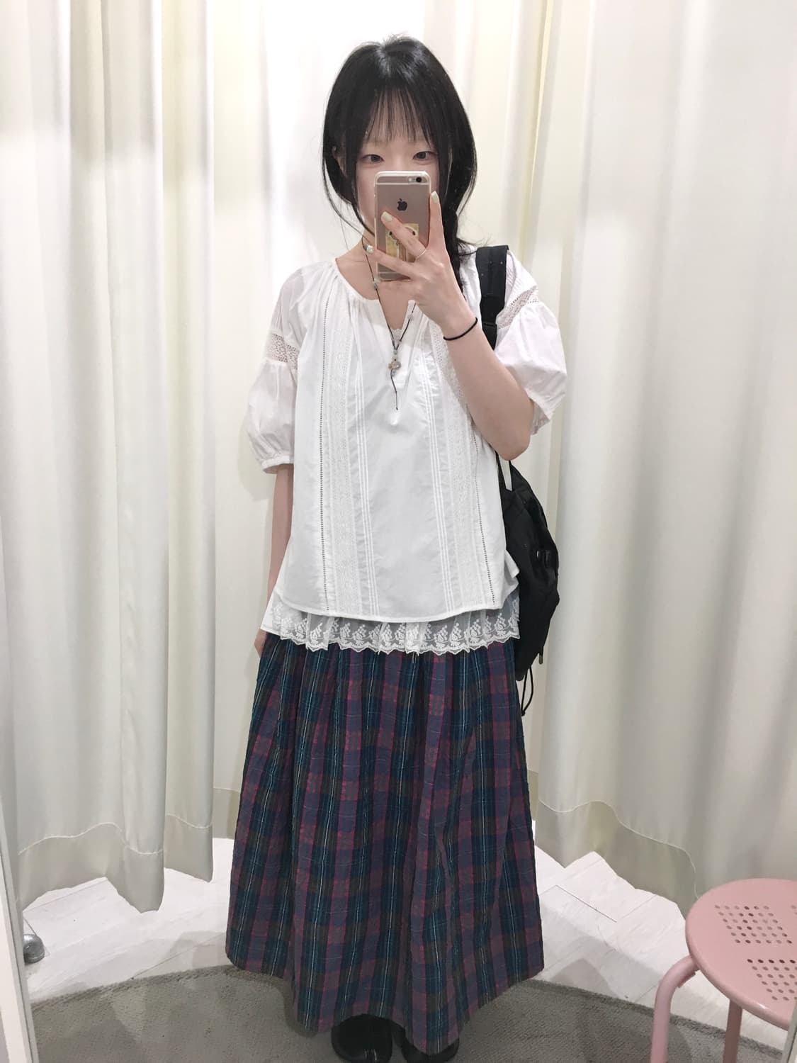 vivid check skirt 상품이미지2