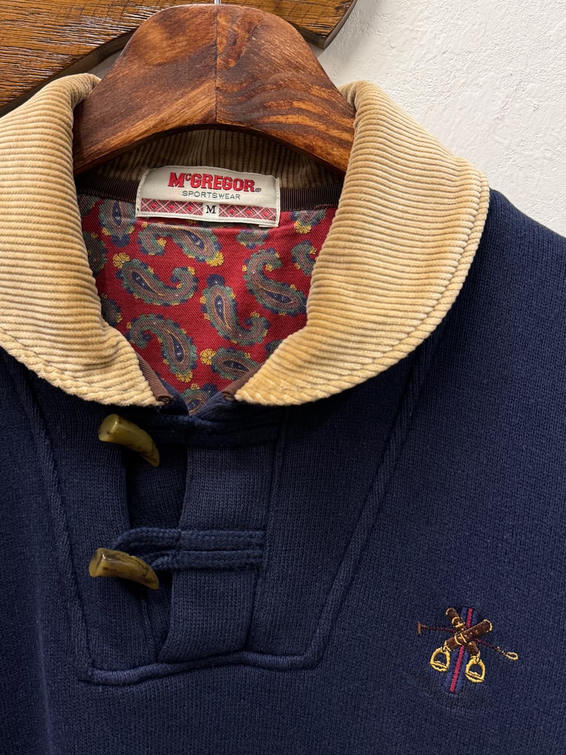 M) 90s McGREGOR Corduroy Collar Toggle S 상품이미지3