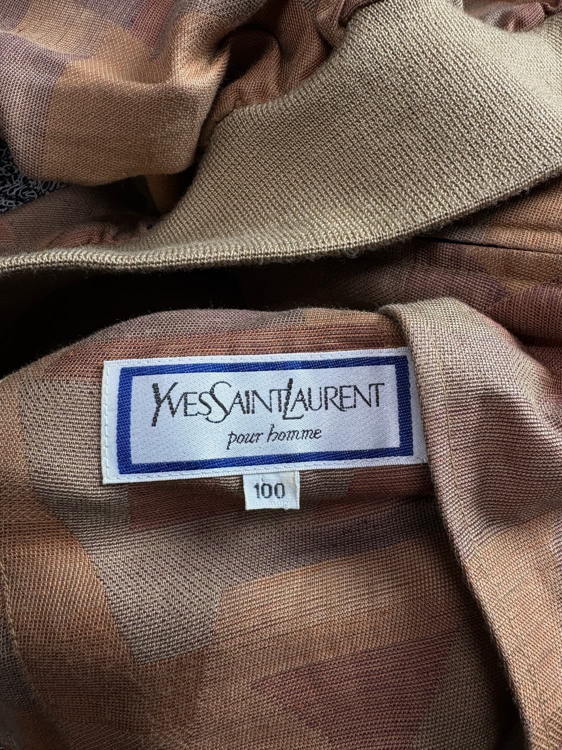 90s YSL 입생로랑 아카이브 자수로고 패턴 블루종 3897 상품이미지4