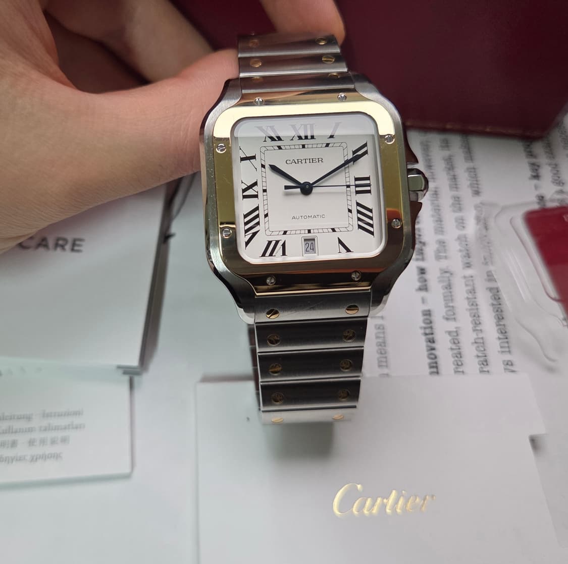 까르띠에 산토스 신형 18k콤비 라지 오토매틱 풀셋 
 상품이미지10