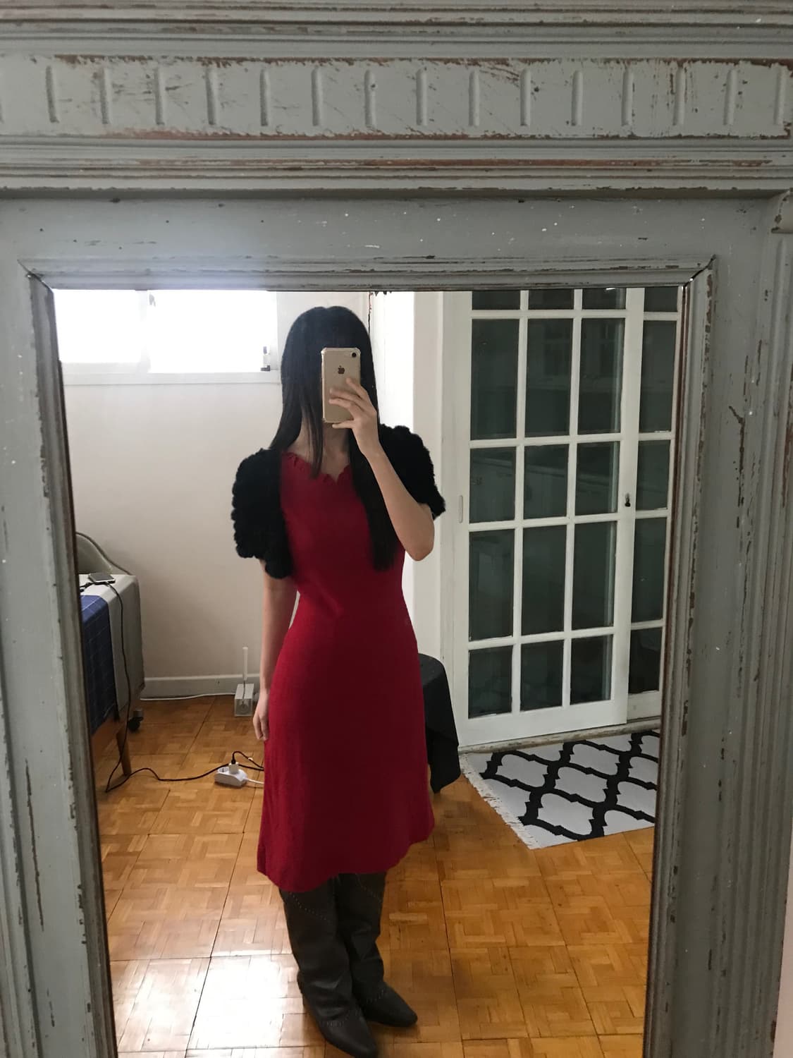 vintage pearl red one-piece 상품이미지5