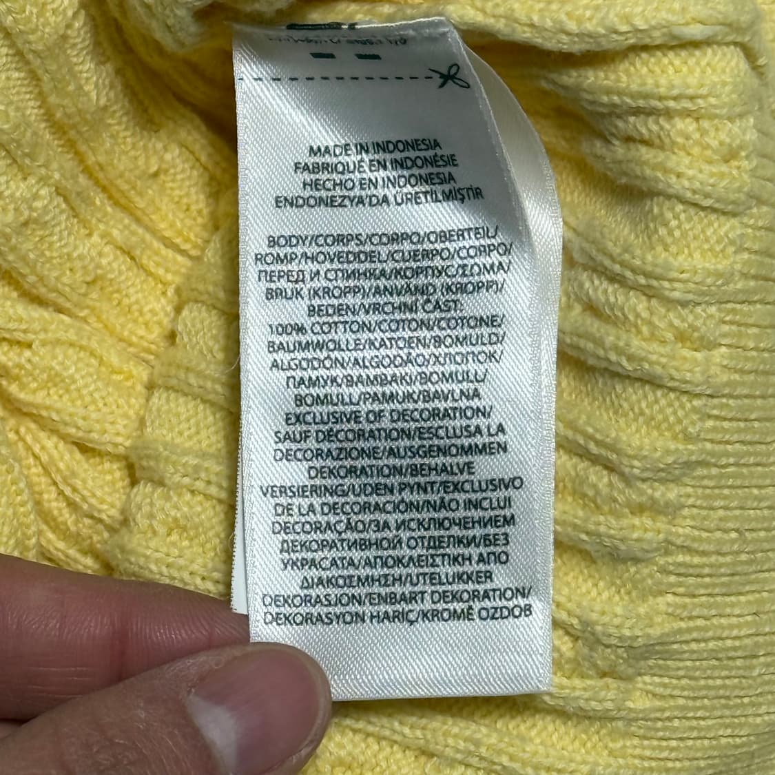 XL 폴로랄프로렌 여성용 옐로우 케이블 가디건 상품이미지5