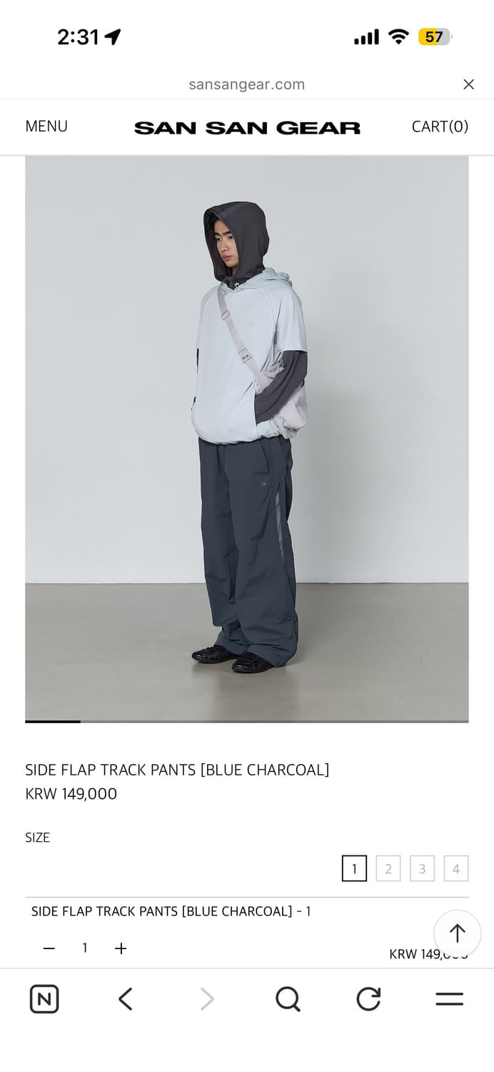 구해요)SIDE FLAP TRACK PANTS [BLUE CHARCOA 상품이미지1