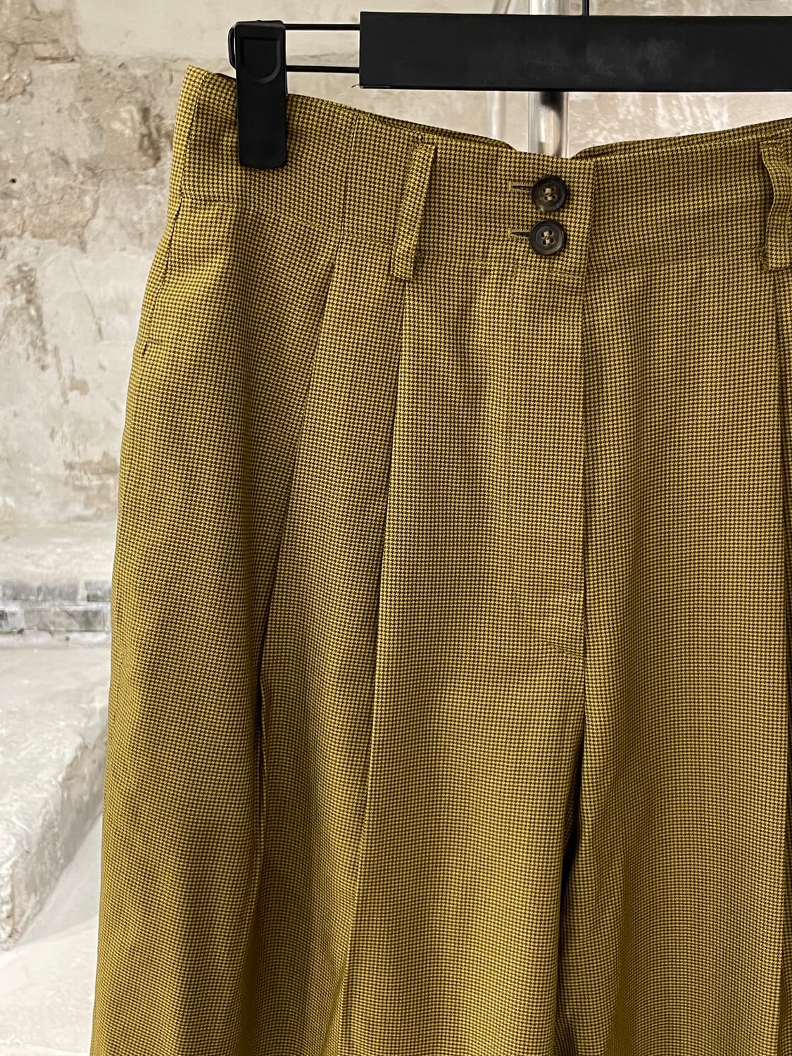 질샌더 골드 하운드 투스 체크 핀턱 와이드 카프리 팬츠 상품이미지2