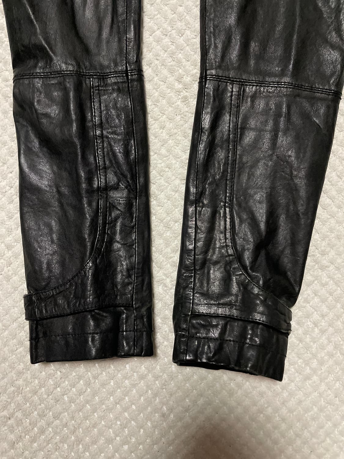 DRESS TO KILL 웨스턴 무드 램스킨 양가죽 바이커 절개 레더 상품이미지8