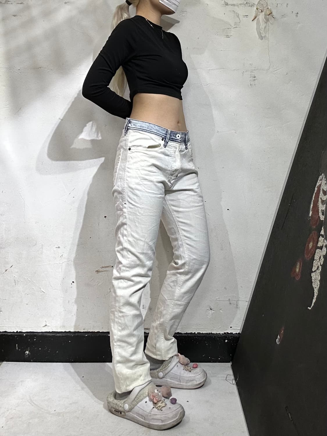 디젤 화이트 데님 투톤 아카이브 청바지 28 상품이미지1