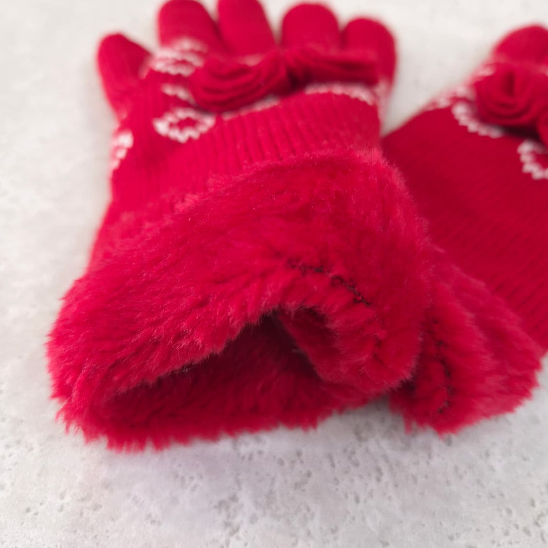 레드 로즈코사지 니트장갑 상품이미지5