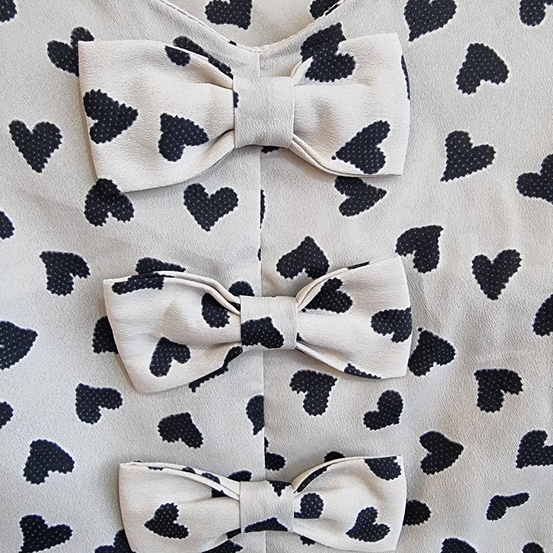 하트패턴 3리본 플레어 원피스 상품이미지3