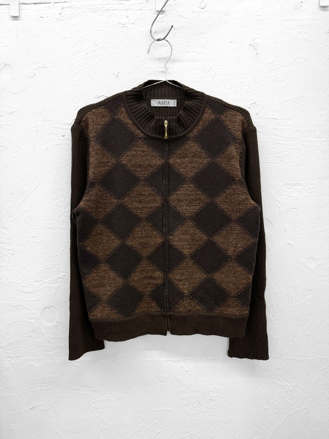 marsa 아가일 울 니트집업 상품이미지1