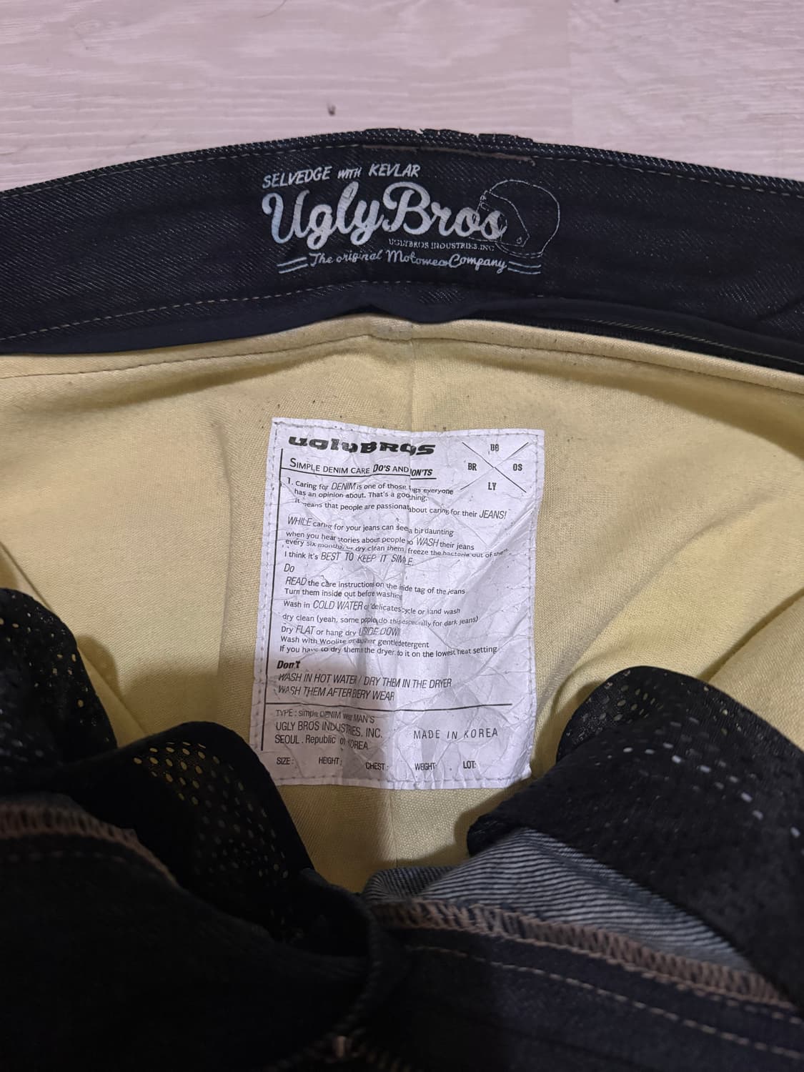 어글리브로스 케블라 라이더 데님팬츠 판매합니다! 상품이미지3