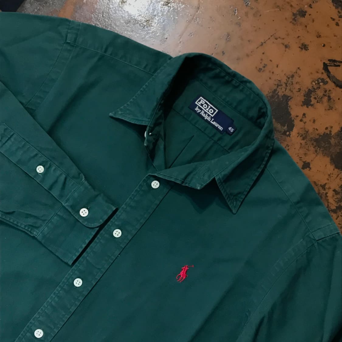 폴로랄프로렌 딥 그린 코튼 셔츠 남방 남성 102 105 여성 루즈핏 상품이미지3