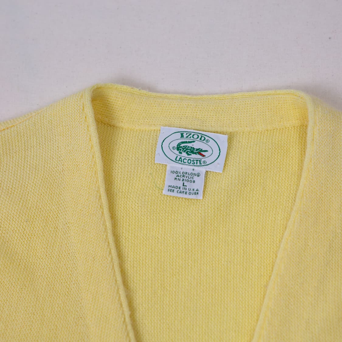 70s IZOD 라코스테 아크릴 가디건 옐로우 상품이미지4