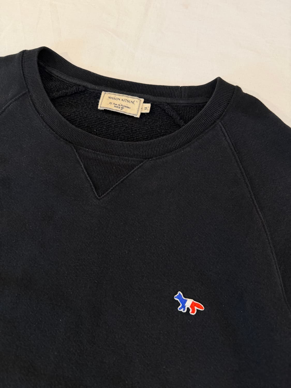 메종키츠네 트리컬러 폭스 맨투맨 스웻셔츠 블랙 상품이미지2