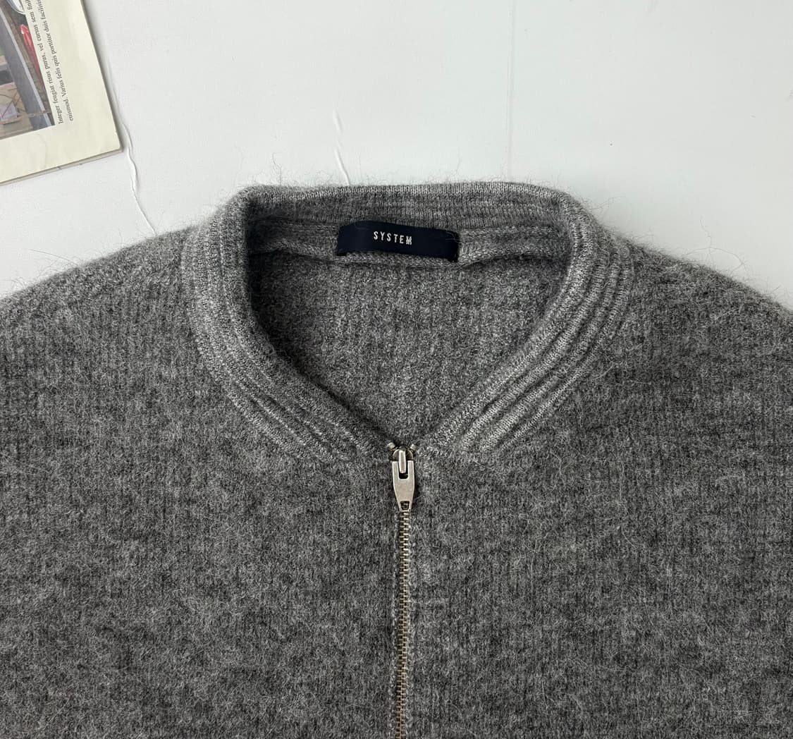 System 시스템 그레이 울 집업 투웨이 가디건 상품이미지3