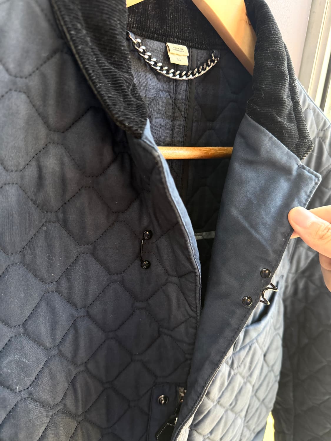 .50/ 버버리 워싱 엘보 레더패치 퀄팅 자켓 상품이미지6