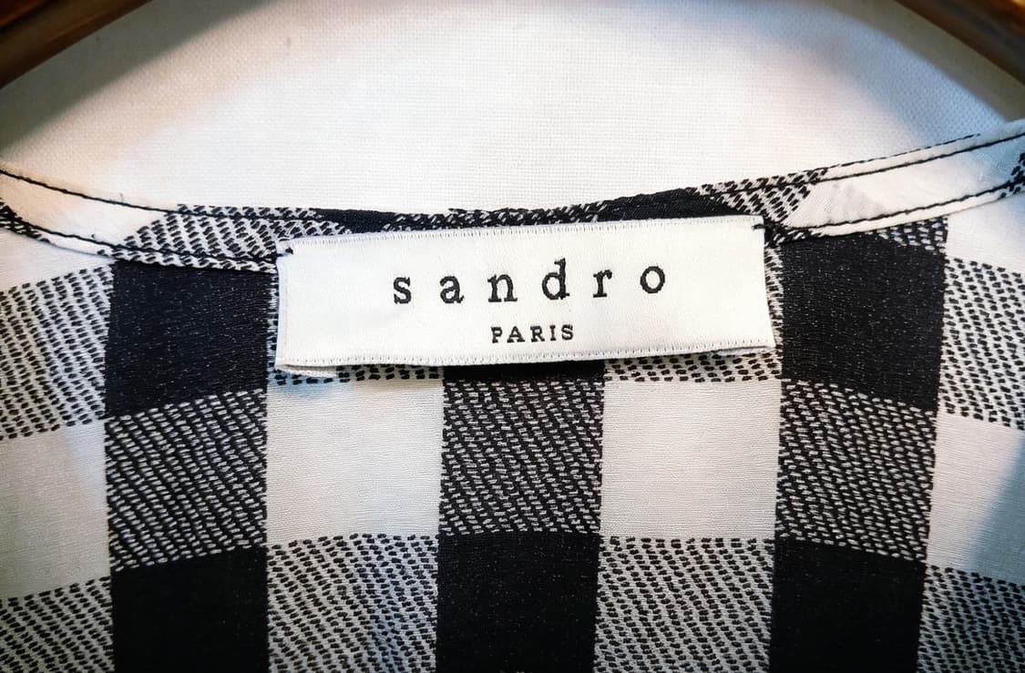  산드로(Sandro) 깅엄 체크 레이스 배색 블라우스 (아이디룩 정품) 상품이미지4